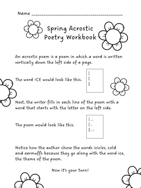 Spring Acrostic Poetry Unit Classful