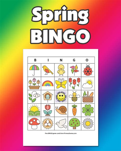 Spring BINGO Game Card • FREE Printable Game from PrimaryGames