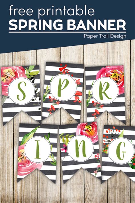 Spring Banner Printable Spring Decorations Paper Trail Design