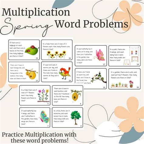 Spring Bingo Word problems task cards, Word problems, Bingo