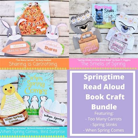 Spring Book Craft Bundle When Spring Comes, Spring Stinks, Too Many