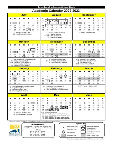 Spring Branch Isd Academic Calendar