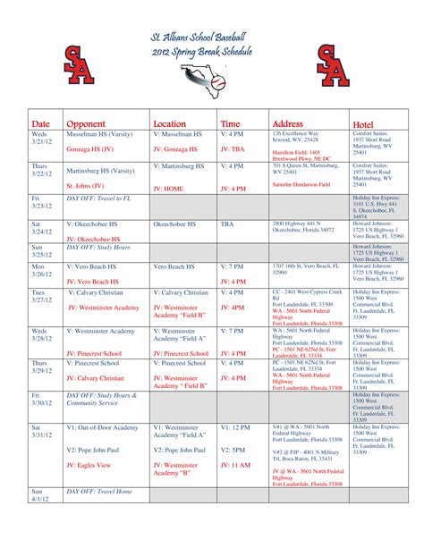 Spring Break Schedule Information! Read Article - Lower …