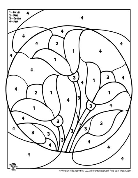 Spring Color by Number Pages Woo! Jr. Kids Activities Glass Painting