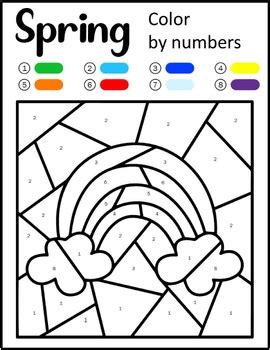 Spring Coloring Color by Number Spring Skip Counting by 3 (50 off