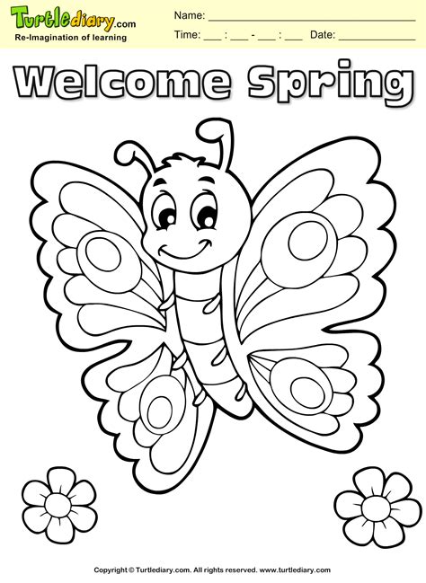 Spring Coloring Page Turtle Diary