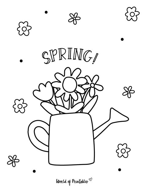 Spring Coloring Pages Simple