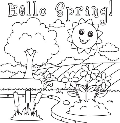 Spring Coloring Pages for Kids Coloring Page