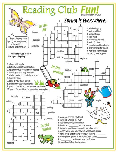Spring Crossword Free Printable