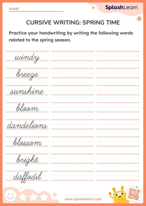 Spring Cursive Handwriting Practice Cursive handwriting practice