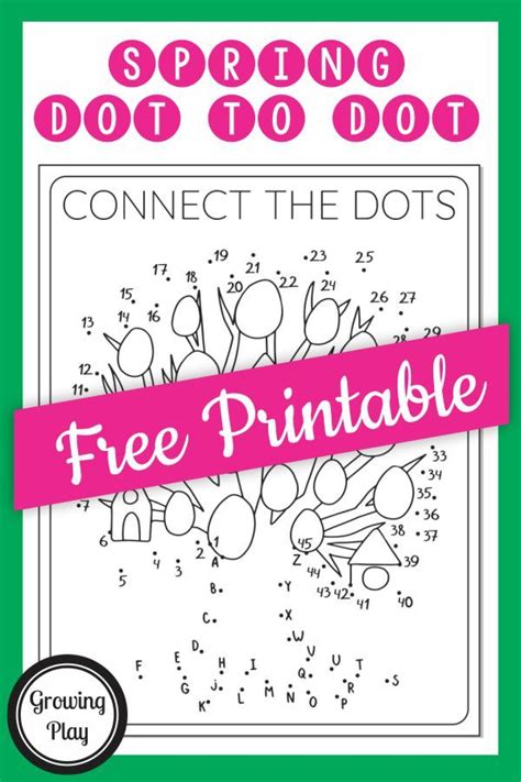 Spring Dot to Dot Free Printable Growing Play