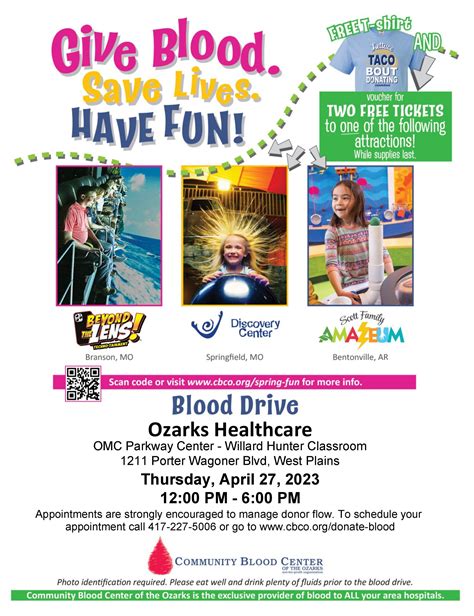 Spring Events at the Community Blood Center of the Ozarks