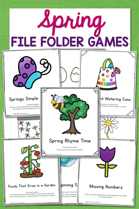 Spring File Folder Games Free Itsybitsyfun Com