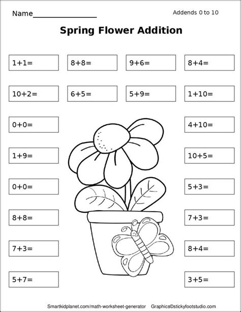 Spring Flower Addition (Addends 010) Smart Kid Spring