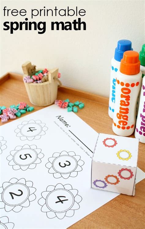 Spring Flower Roll And Color Math Games Fantastic Fun Learning