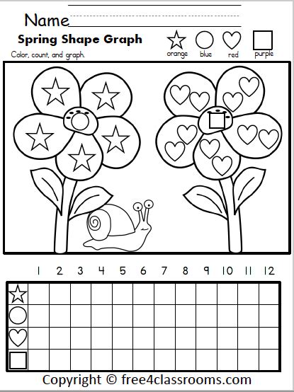 Spring Graphing. Spring Math Worksheets and activities for preschool