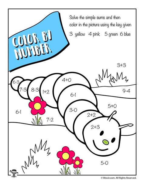 Spring Math Color by Number Woo! Jr. Kids Activities Spring math