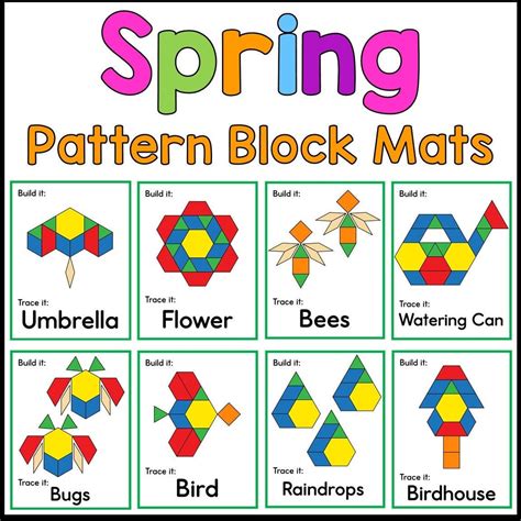 Spring Math with Pattern Blocks Pattern blocks, Spring patterns, Pattern