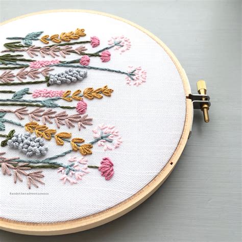 Spring Meadow Hand Embroidery Pattern Digital Download Hand