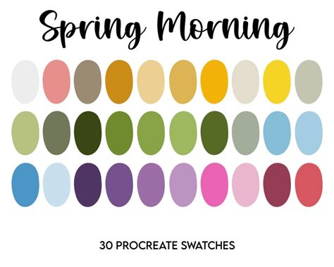 Spring Morning Procreate Palette // Swatches // Color Palette