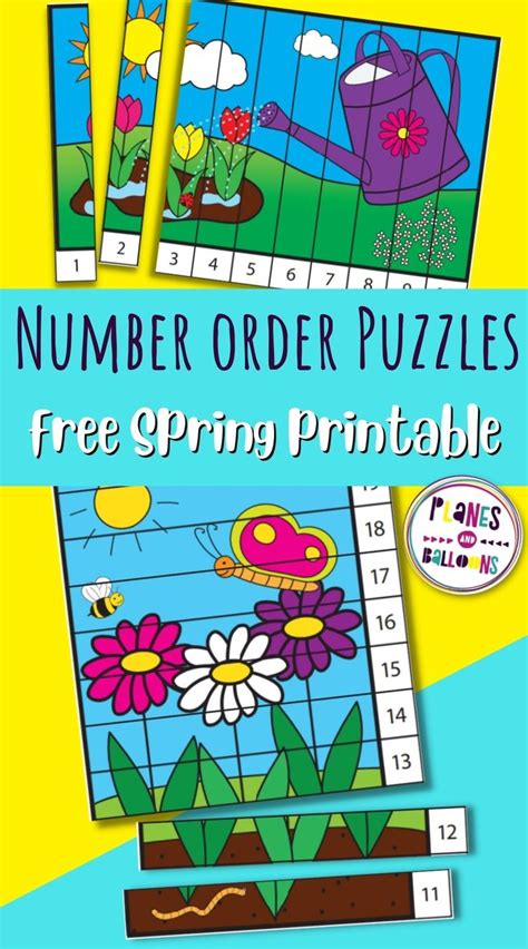 Spring Number Order Puzzles in 2023 Spring math activities preschool