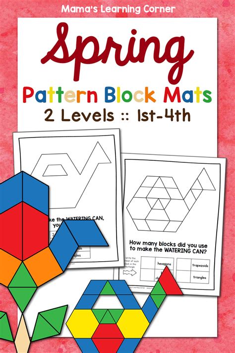 Spring Pattern Block Mats Pattern Block Printables, Pattern Blocks
