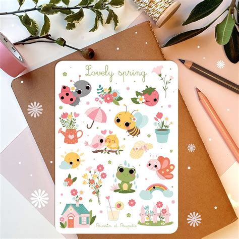 Spring Sticker Sheet Etsy