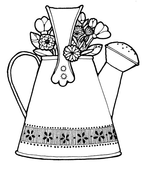 Spring Watering Can Coloring Pages ClipArt Best