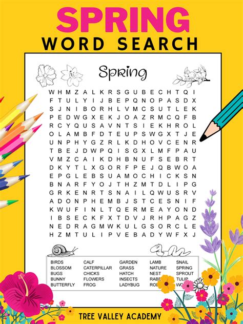 Spring Word Search Printable Difficult