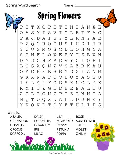 Spring Word Search Printables