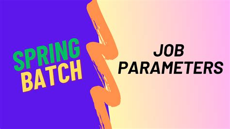 Spring batch job parameters.  However, you can explicitly specify which job paramet...