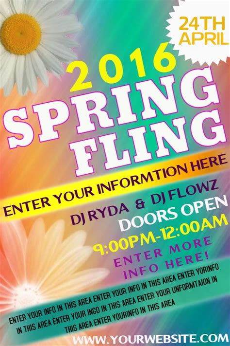 Spring fling poster design. Click to customize. Spring fling, Flyer