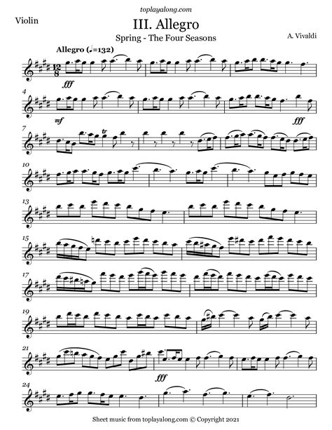 Spring from The Four Seasons (III. Allegro)