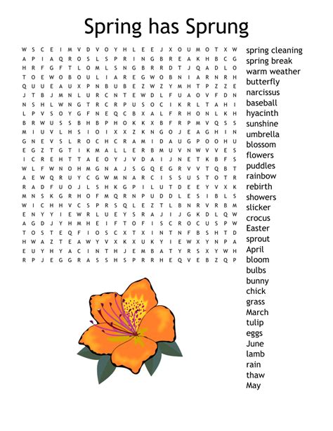 Spring has Sprung!!! Word Search WordMint