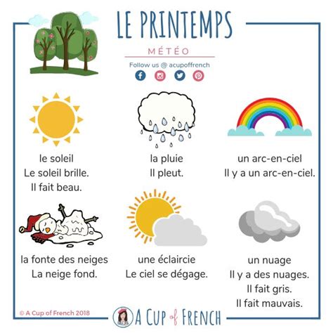 Spring in French Language French Vocabulary 101