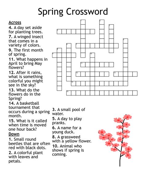 Spring time Crossword WordMint