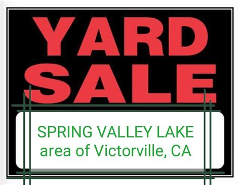 Spring valley lake yard sales. Things To Know About Spring valley lake yard sales. 