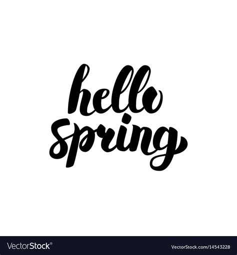 Spring word watercolor lettering Royalty Free Vector Image