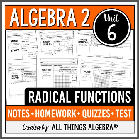 Springboard algebra 2 unit 6 answer key.  Name: Unit 6: Radical Functons Hom&aeli...