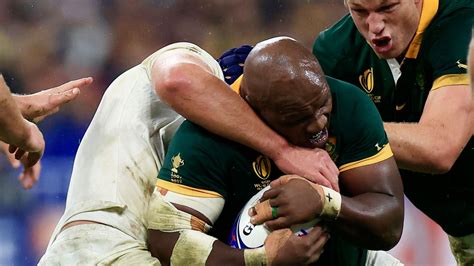 Springboks look into claim by England’s Curry of racial slur by Mbonambi in Rugby World Cup semi