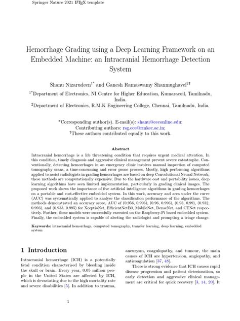 Springer Nature LaTeX Template PDF Applied Mathematics
