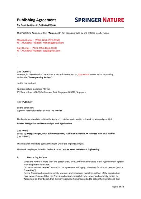 Springer lncs copyright form.  Springer encourages authors to include their ORC...