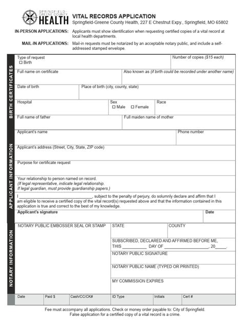 Springfield birth certificate.  Our address is 227 East Chestnut Expressway, Springf...