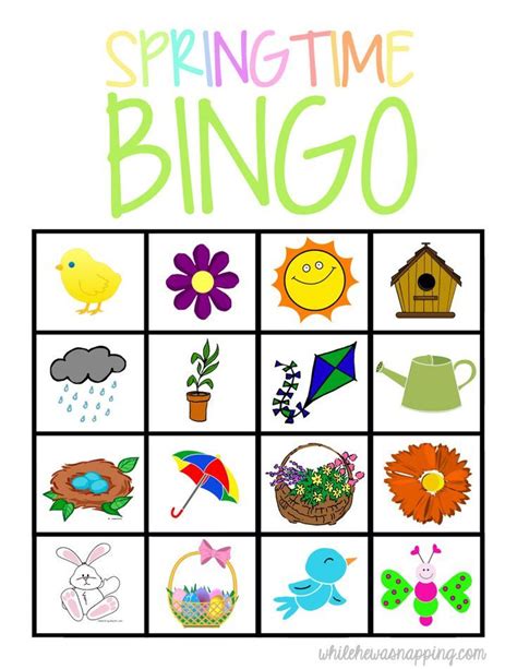 Springtime Bingo {Printable} Spring preschool activities, Spring