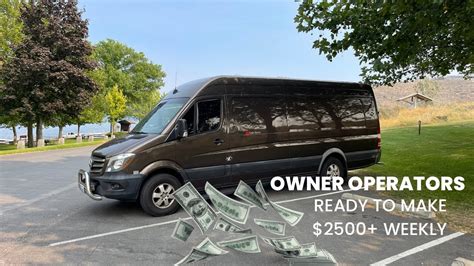 Sprinter van owner operator. Owner/Operator Courier. Number 8 Freight. Abbotsford, BC. $5,500–$6,500 a month. Full-time. Monday to Friday. Easily apply. *Vehicle must be a Cargo or Sprinter Van**. You will be required to complete 15-30 deliveries a day (30 - 60 stops) on your given route. 