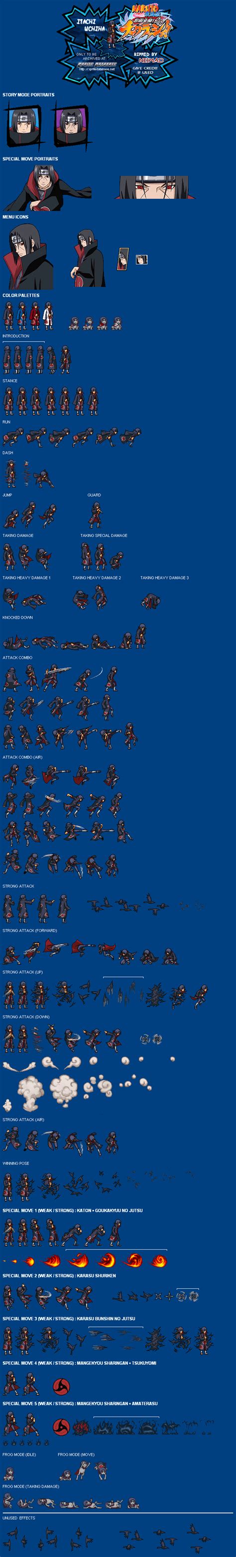 Sprite Database Itachi Game Character Design, Character Sheet, Game