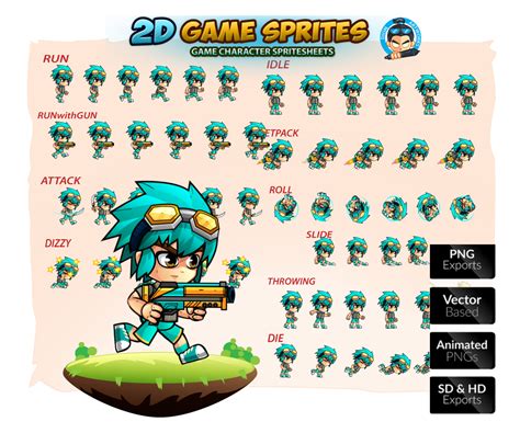 Sprite game. Now your sprite is ready to be part of your game! Sprite Sheets. A sprite sheet is a collection of sprite images that represent the various animations and states of a character within a video game. These use a grid or sequence of images that depict a character’s movements, actions, and poses. Here’s an example of a sprite sheet for a flying ... 