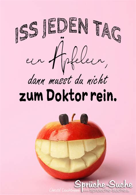 Spruch mit apfel und doktor