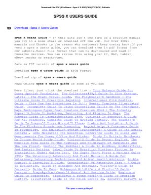 Spss X Users Guide