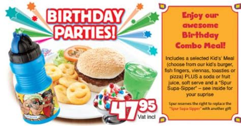 Spur Kiddies Party Prices South Africa
